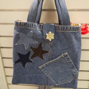 Small denim tote